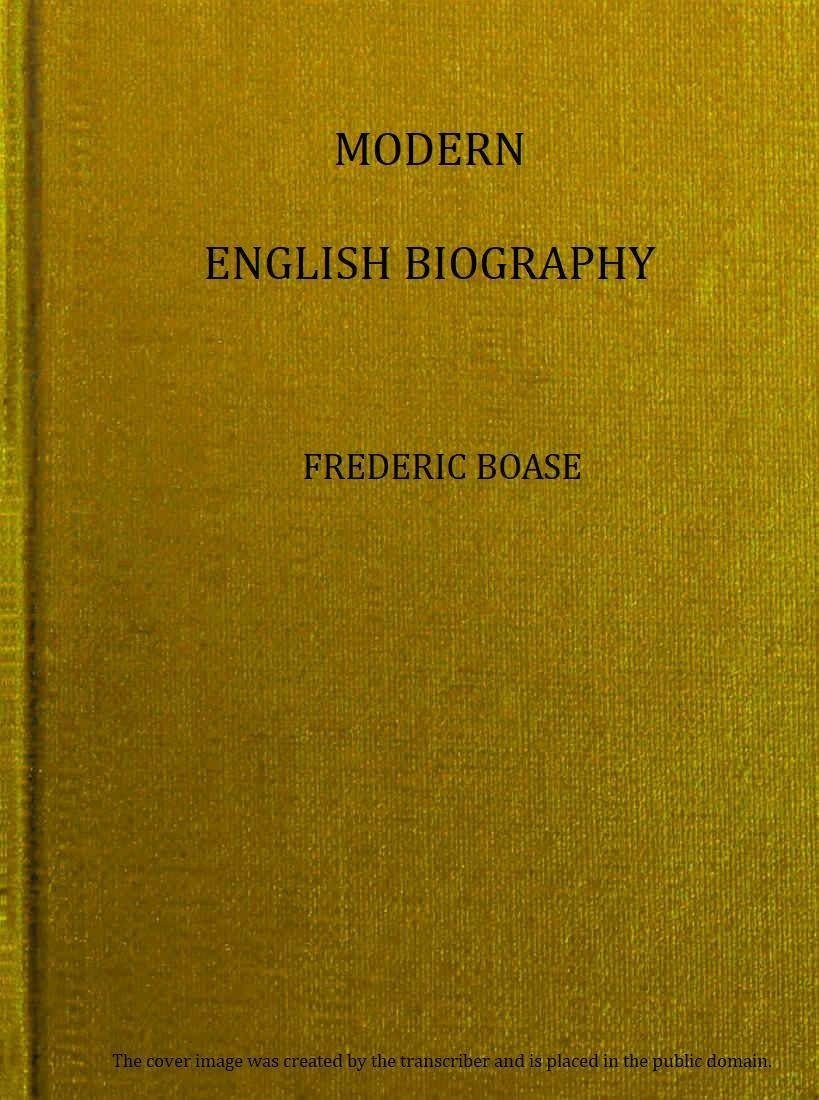 Modern English biography, volume 2 (of 4), I-Q — book cover