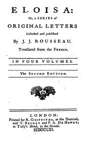Eloisa : $b or, A series of original letters by Jean-Jacques Rousseau — book cover