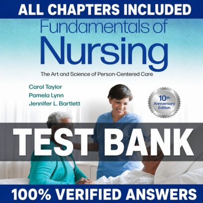 Test Bank For Fundamentals Of Nursing 10th Edition By Taylor